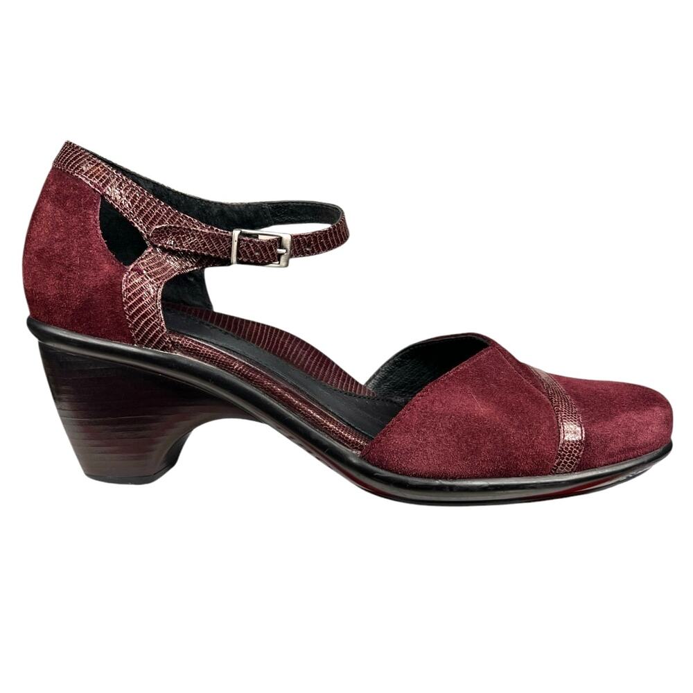 Dansko Women’s Roxy Maroon Suede Mary Janes Size 39 US 8.5/9 - Picture 1 of 12